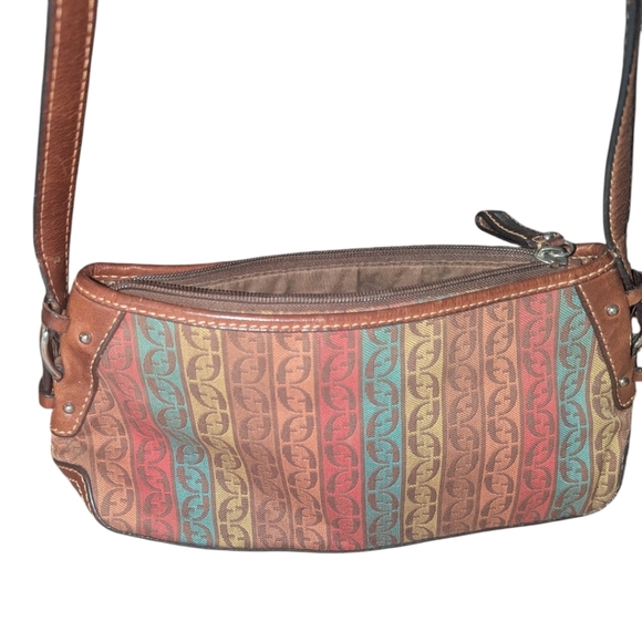 Fossil Boho small shoulder bag multi color. Multi Colors Leather Trim Bag - Picture 2 of 9